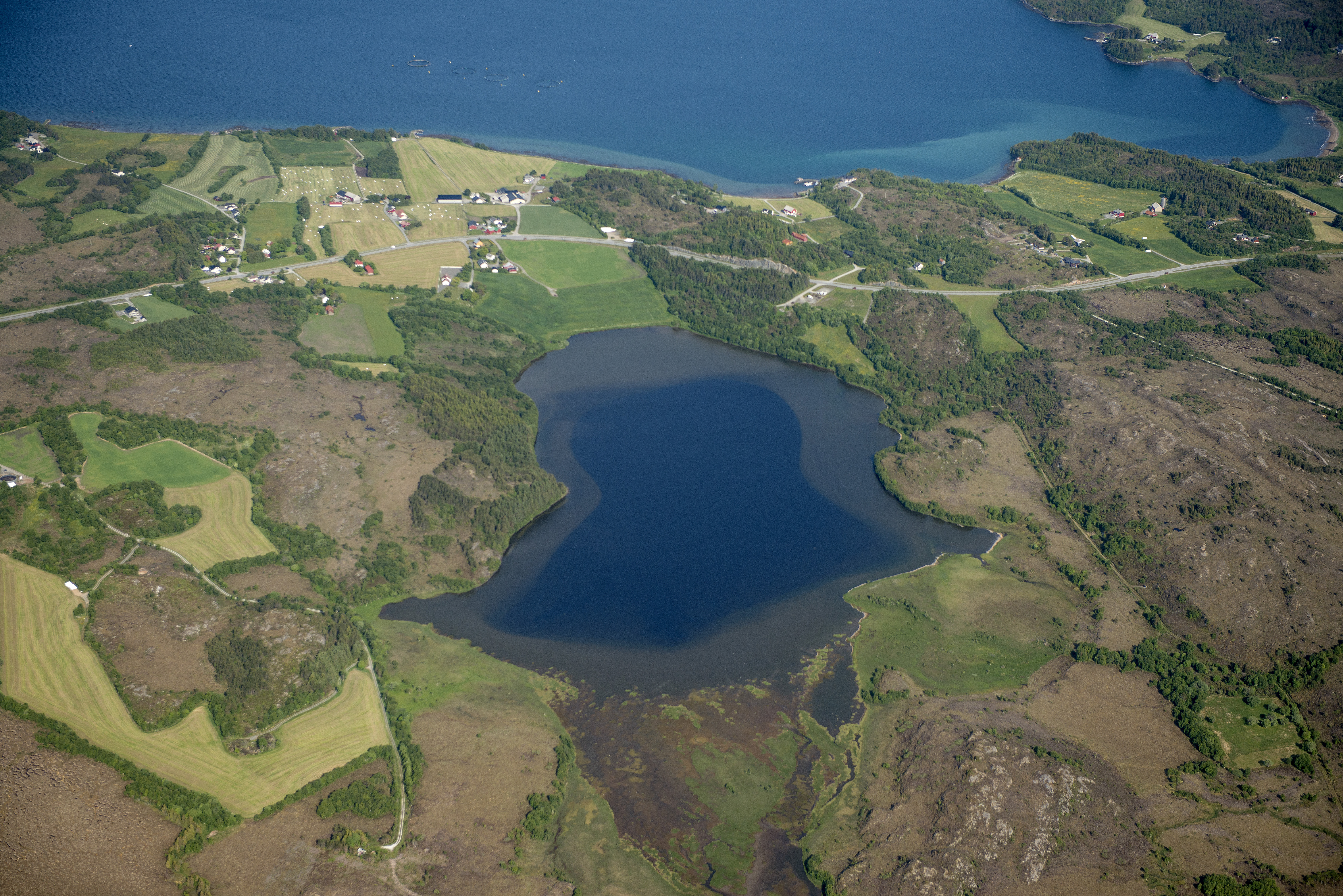 Aerial view of Sandblåst/Gaustadvågen 